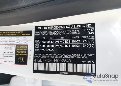 2018 Mercedes-Benz Gls 550 4Matic z USA, uszkodzony, nr VIN 4JGDF7DE0JB002640
